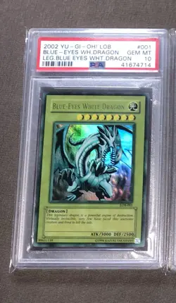 Yu-Gi-Oh! Blue-Eyes White Dragon Legend of Blue Eyes Unlim. LOB-001 FADED PSA 10 - Image 2