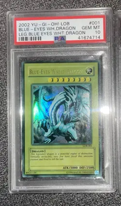 Yu-Gi-Oh! Blue-Eyes White Dragon Legend of Blue Eyes Unlim. LOB-001 FADED PSA 10 - Image 3
