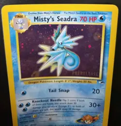 Misty's Seadra 9/132 Prerelease Holo Pokemon Card NM - Image 5