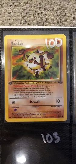 Mankey 55/64 - 1999 Pokemon Jungle 1st Edition - NM Card - Image 5