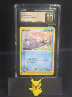 CGC PRISTINE 10 Wingull 84/100 Ex Sandstorm Pokemon 2003 Card - Image 1
