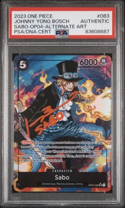 One Piece Card Game Sabo Alternate Alt Super Rare #OP04-083 PSA Sig/DNA Auth - Image 1
