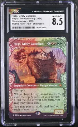 HUGS, GRISLY GUARDIAN Bloomburrow Showcase Foil CGC 8.5 MTG EDH [Nostalgium] - Image 1