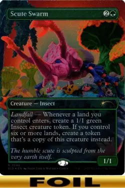 1x - Scute Swarm - FOIL BORDERLESS #7048 - Secret Lairs: Extra Life - NM MTG - Image 1