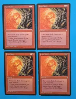 Magic the Gathering MTG Ice Age PYROCLASM X 4 ( 2 LP/EX 1 w TINY DING & 2 MP) - Image 1