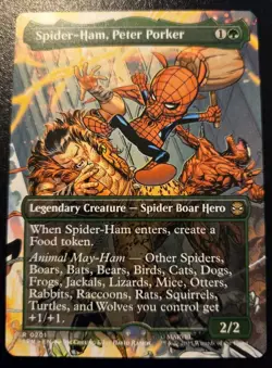 Spider-Ham Peter Porker (Borderless) 0201 Rare Spider-Man Magic: The Gathering - Image 1