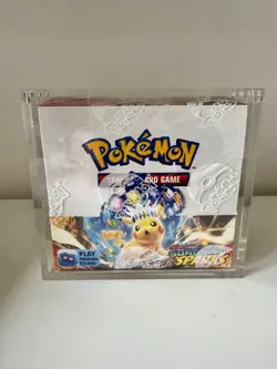 Pokemon Surging Sparks Booster Box With Acrylic Case - New & Sealed - Image 1