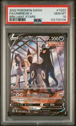 Pokemon Brilliant Stars Umbreon V Trainer Gallery #TG22/TG30 PSA 10 With Guard - Image 1