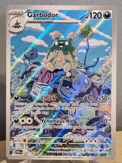 Garbodor 204/182 Pokemon Paradox Rift Illustration Rare Full Art Holo Near Mint - Image 1