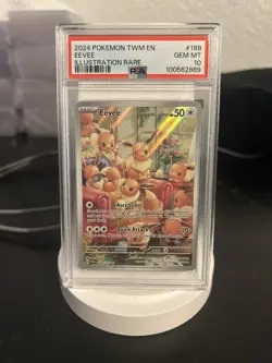 PSA 10 Eevee 188/167 Twilight Masquerade Illustration Rare Pokemon English Gem - Image 1