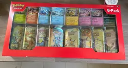 Pokemon TCG PRISMATIC EVOLUTIONS 8 PACK MINI TINS - Costco Exclusive - New - Image 1