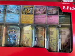 Pokemon TCG PRISMATIC EVOLUTIONS 8 PACK MINI TINS - Costco Exclusive - New - Image 2