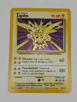 Zapdos 20/130 Holo Rare Base Set Pokemon LP Lightly Played - Image 1