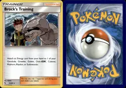 Brock's Training 55/68 Hidden Fates Holo Rare Trainer Pokemon Trading CG 2019 NM - Image 1