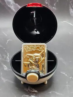 1999 Pokemon 23K Gold-Plated Pikachu Card w/ Poke Ball, COA & Box Burger King - Image 1
