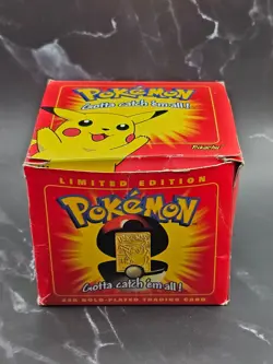 1999 Pokemon 23K Gold-Plated Pikachu Card w/ Poke Ball, COA & Box Burger King - Image 2