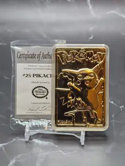 1999 Pokemon 23K Gold-Plated Pikachu Card w/ Poke Ball, COA & Box Burger King - Image 3