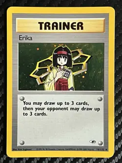 Erika 016/132 - Gym Heroes Trainer - Vintage WOTC Pokemon Card 2000 Holo Rare - Image 1