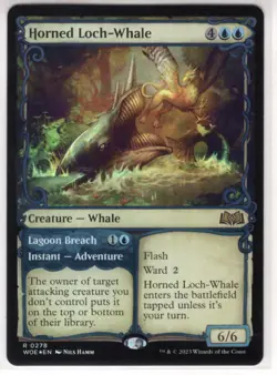MTG Wilds Of Eldraine Foil Showcase Card #278 Horned Loch Whale - Image 1