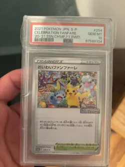 PSA 10 Celebration Fanfare 254/S-P Championship Series 2021 Promo Pokemon Card - Image 1