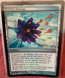 MTG Lotus Bloom A Foil Card Time Spiral Pre-Release Magic Artifact Promo - Image 1