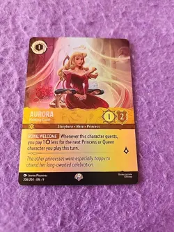 Disney Lorcana Fabled Aurora Holding Court Enchanted Card 206/204 - Image 1