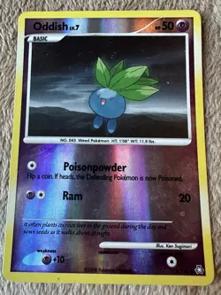 2008 Pokemon TCG Legends Awakened Oddish Reverse Holo Card 112/146 MP - Image 1