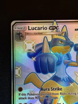 Pokemon TCG Lucario GX Hidden Fates Holo Full Art Ultra Rare Card SV64/SV94 - Image 2
