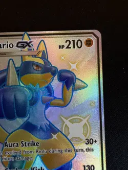 Pokemon TCG Lucario GX Hidden Fates Holo Full Art Ultra Rare Card SV64/SV94 - Image 3