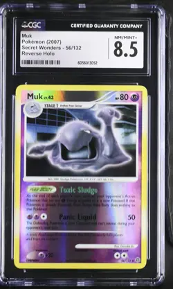 CGC 8.5 Muk 2007 Secret Wonders 56/132 Reverse Holo Pokemon Card - Image 1