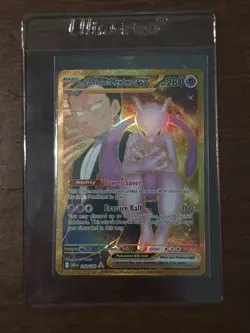 Pokemon TCG Mewtwo EX Team Rockets Gold Rare Card 240/182 Destined Rivals - Image 1