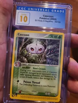 (POP 1) CGC 10 PRISTINE Pokemon EX Ruby & Sapphire Cascoon eReader 26/109 Card - Image 2