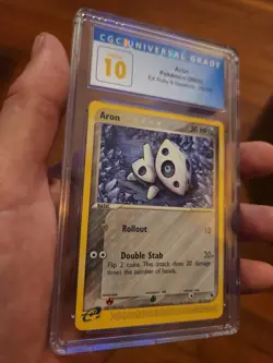 (POP 2) CGC 10 PRISTINE Pokemon Aron Ex Ruby and Sapphire 25/109 Card - Image 1