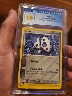 (POP 2) CGC 10 PRISTINE Pokemon Aron Ex Ruby and Sapphire 25/109 Card - Image 2