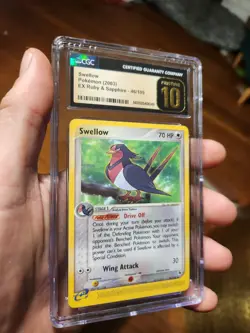 (POP 3) CGC 10 PRISTINE Swellow 46/109 EX Ruby & Sapphire 2003 Pokemon Card - Image 1