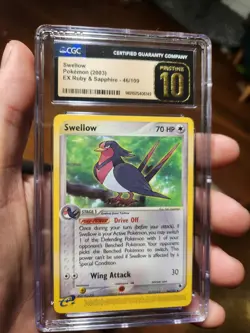 (POP 3) CGC 10 PRISTINE Swellow 46/109 EX Ruby & Sapphire 2003 Pokemon Card - Image 2