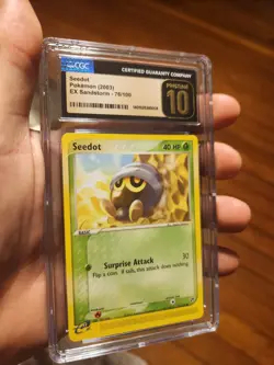 (POP 2) CGC 10 PRISTINE Pokemon Seedot EX Sandstorm 76/100 Card 2003 - Image 1