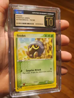 (POP 2) CGC 10 PRISTINE Pokemon Seedot EX Sandstorm 76/100 Card 2003 - Image 2