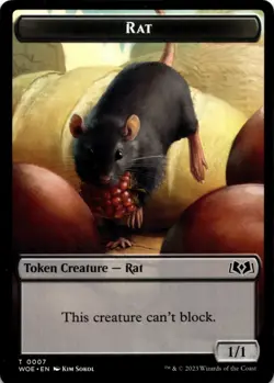 MTG Rat Token Wilds of Eldraine NM T Magic - Image 1
