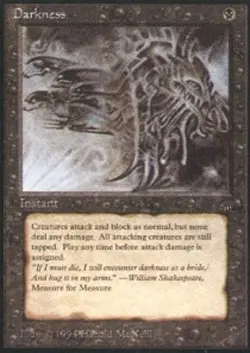 1x Darkness Moderate Play MTG Magic - Kid Icarus - - Image 1