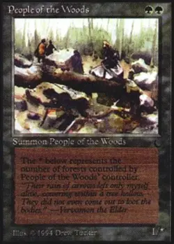Light Play, English MTG Regular People of the Woods The Dark Magic the Gathering - Image 1