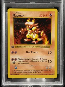 Magmar #36 1st Edition Base Set 1999 Pokemon Game PSA 9 🔥 - Image 2