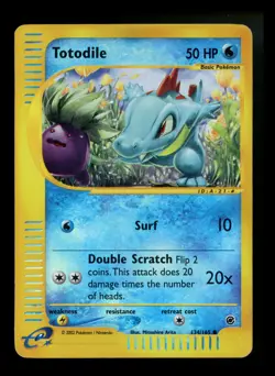 Totodile 134/165 Expedition 2002 Reverse Holo E-Series Vintage Pokemon Card TCG - Image 1