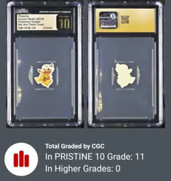 CGC Pristine 10 Pikachu 2018 Pokemon Center Flake Seals We Are Team Treat - Image 1