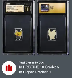 CGC Pristine 10 Pretend Boss Pikachu Team Rocket 2018 Pokemon Center Flake Seals - Image 1