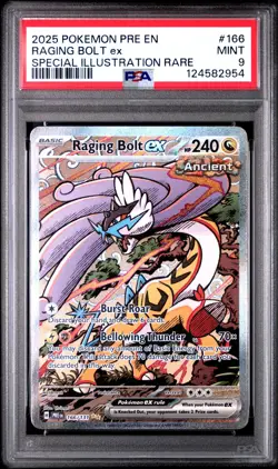 2025 Pokemon PRE EN Raging Bolt ex 166/131 Special Illustration Rare PSA 9 - Image 1