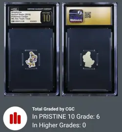 CGC Pristine 10 Ampharos 2018 Pokemon Center Flake Seals We Are Team Treat - Image 1