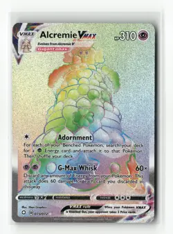 Alcremie VMAX (Secret Rare) 073/072 Shining Fates Rainbow Holo Pokemon TCG NM - Image 1