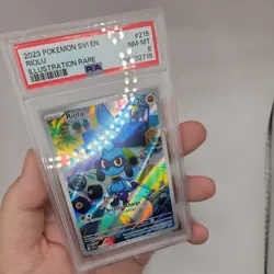 Riolu 215/198 Illustration Rare Holo PSA 8 Pokemon TCG Scarlet & Violet English - Image 1