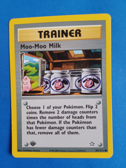 POKEMON NEO GENESIS MOO-MOO MILK TRAINER #101/111 COMMON VERY LIGHT PLAY - Image 1